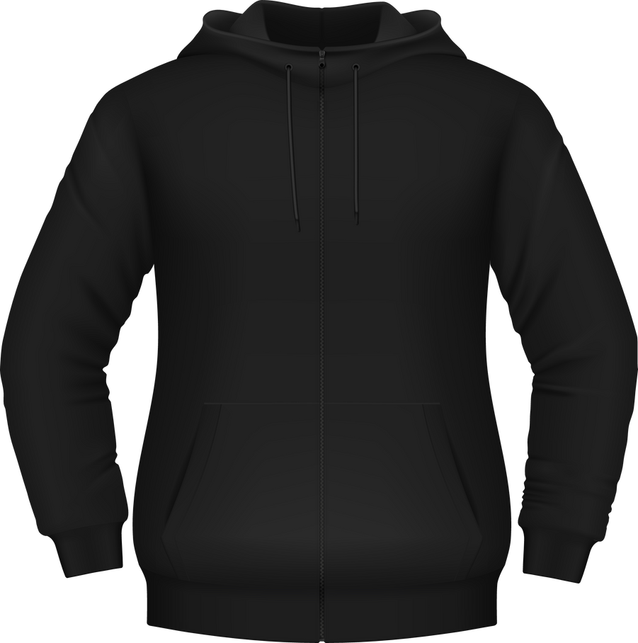 Hoodie, Black Sweatshirt 3D Vector Mockup for Men